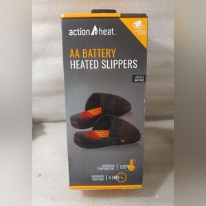 Actionheat Heated Slippers Unisex Plush Fleece AA Batteries OS NEW